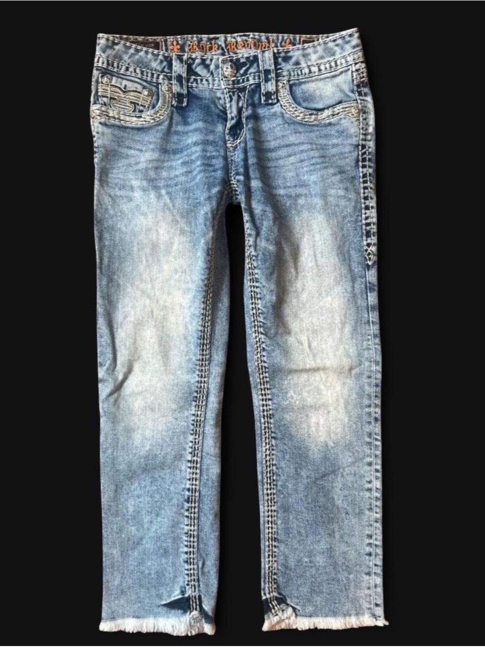 Rock Revival Women's Light Blue Janelle Capri Size 26